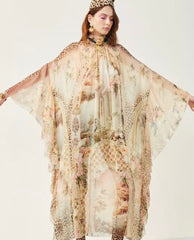Abito kimono stampa floreale – caftano elegante leggero donna stile luxury