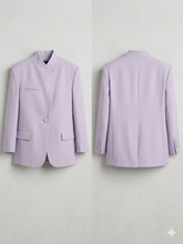 Blazer Strutturato "Lilac Zen" a Collo Rialzato
