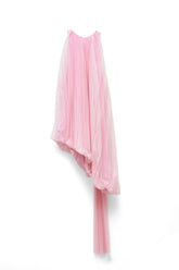 Abito “Pink Cloud” in Tulle Plissé Asimmetrico