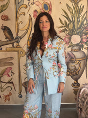 Completo Lumina Donna Elegante Floreale - Giacca Avvitata e Pantalone Largo