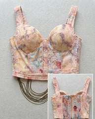 Completo "Ethereal Garden" Bustier & Maxi Skirt