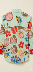Camicia Artistic pop verde menta