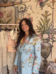 Completo Lumina Donna Elegante Floreale - Giacca Avvitata e Pantalone Largo