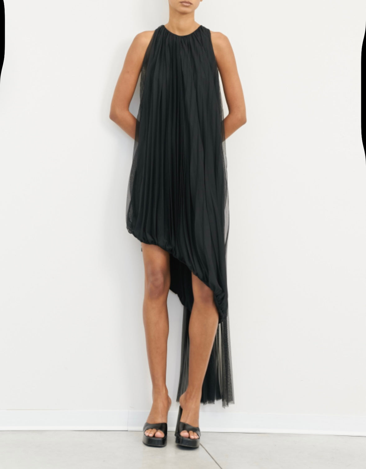 Abito “Black Poem” in Tulle Drappeggiato