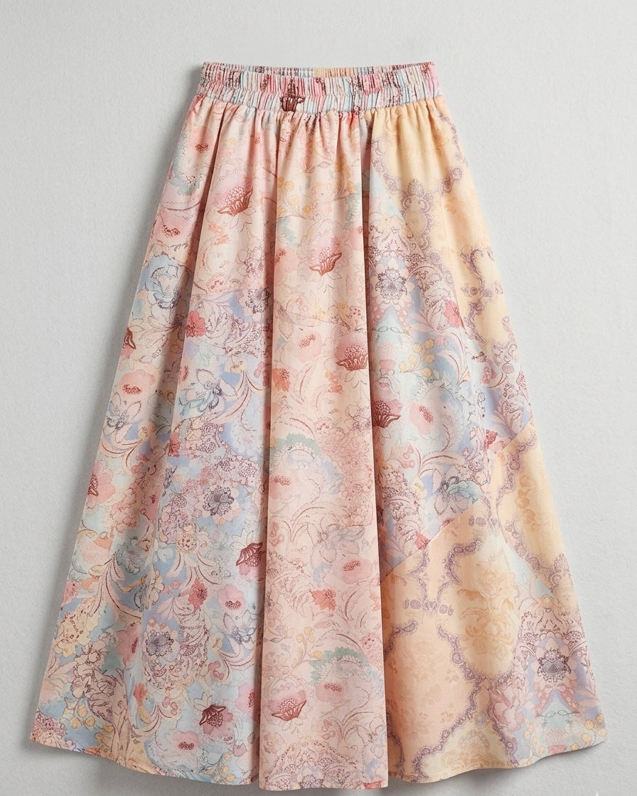 Completo "Ethereal Garden" Bustier & Maxi Skirt