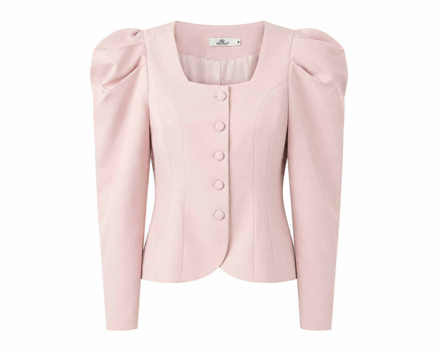 Giacca Couture Rosa Cipria con Spalle Scultura