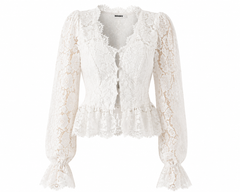 Corpetto Couture in Pizzo Avorio con Maniche Romantic
