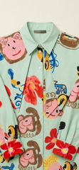 Camicia Artistic pop verde menta